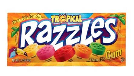 RAZZLES TROPICAL CANDY/GUM 1.4OZ
