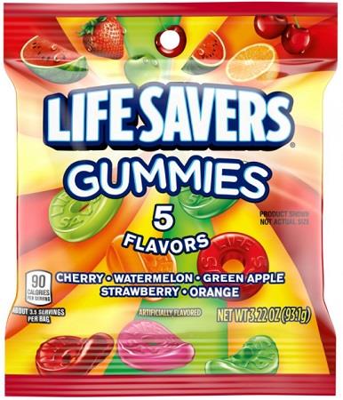 LIFESAVERS GUMMIES 3.22OZ PEG FIVE FLAVORS