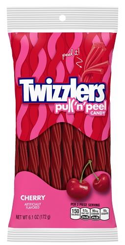 TWIZZLERS CHERRY PULL'N'PEEL 6.1OZ PEG BAG