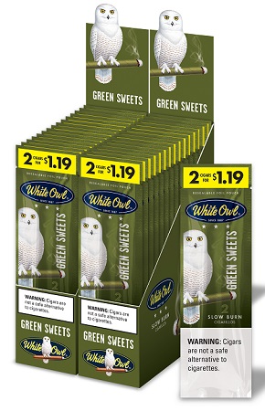 WHITE OWL CIG $1.19 GREEN SWEETS 2PK