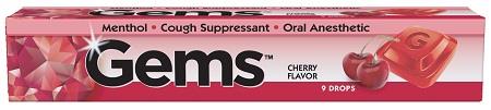 GEMS COUGH DROPS CHERRY 9PC.$2.00 OFF PER BOX WHILE INVENTORY LASTS