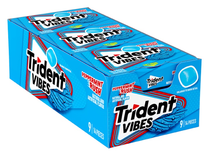 TRIDENT VIBES PACK PEPPERMINT RUSH 14PC.**AVAILABLE - 3/2027**