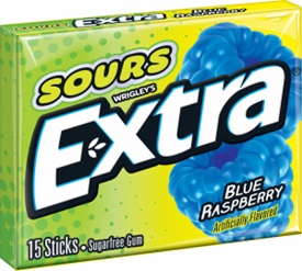 EXTRA PTY PK SOUR BLUE RASP. 10CT (15 STICK)