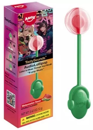 AMOS TASTYSOUNDS AUDIO LOLLIPOP - WATERMELON (SUGAR-FREE)**LIMITED EDITION AVAILABLE WHILE INVENTORY LASTS**