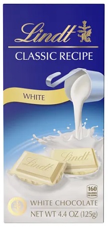 LINDT BAR 4.4oz WHITE CHOCOLATE        15% OFF PROMO**AVAILABLE BY SPECIAL ORDER AND EMAIL ONLY, ALLOW 21 DAYS LEADTIME**