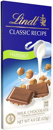 LINDT BAR 4.4oz HAZELNUT          15% OFF PROMO**AVAILABLE BY SPECIAL ORDER AND EMAIL ONLY, ALLOW 21 DAYS LEADTIME**