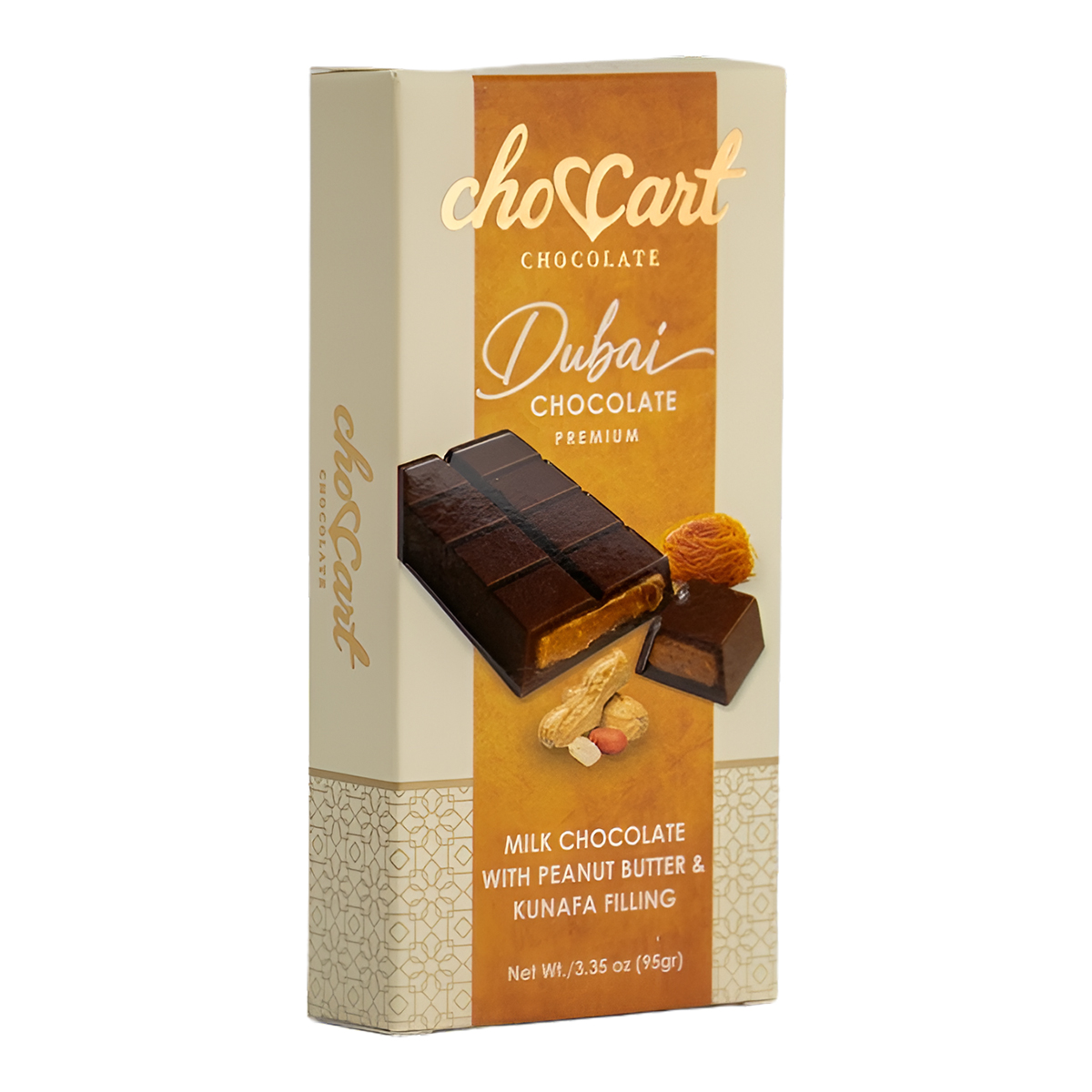 CHOCCART DUBAI CHOCOLATE BAR - PEANUT BUTTER **95G (3.35OZ)****$8.00 OFF PER BOX**