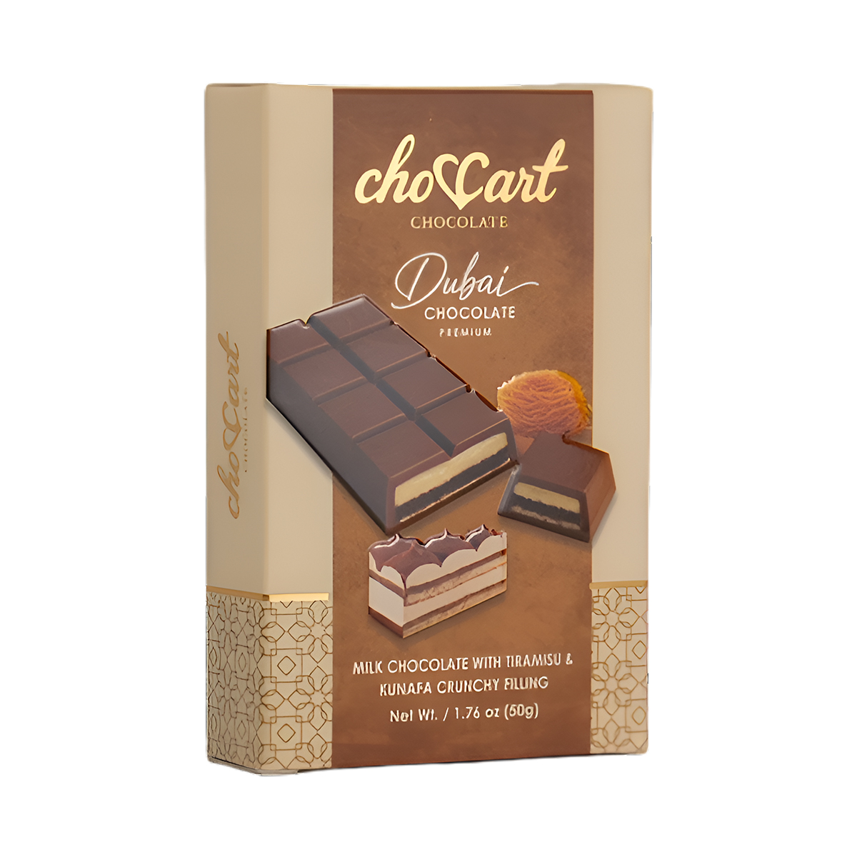 CHOCCART DUBAI CHOCOLATE BAR - TIRAMISU**50G (1.76OZ)****$8.00 OFF PER BOX**
