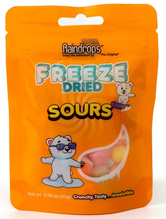 RAINDROPS FREEZE DRIED SOURS .88OZ*25% OFF PER BOX - WHILE INVENTORY LASTS*