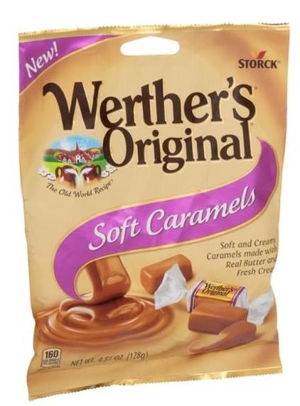 WERTHER'S SOFT CARAMEL 4.51OZ PEG**AVAILABLE BY SPECIAL ORDER ONLY, ALLOW 30 DAYS LEADTIME
