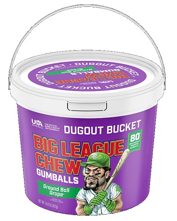 BIG LEAGUE CHEW GUMBALLS GRAPE BUCKET $.15
