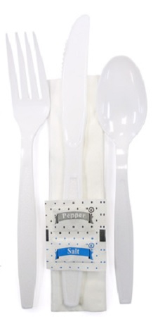 CUTLERY KIT PS 6PC WHITE 250CT