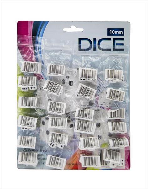 DICE SMALL WHITE 10MM BOARD