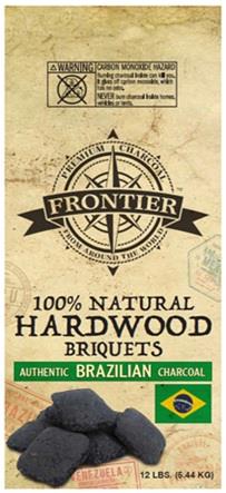 CHARCOAL FRONTIER HARDWOOD 100% NATURAL BRIQUETS 12lb