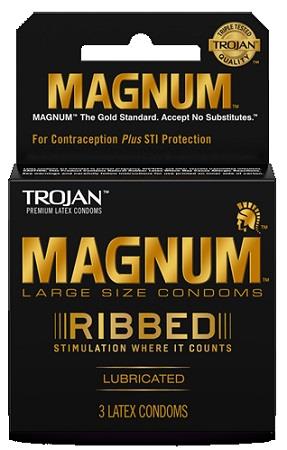 TROJAN MAGNUM RIBBED 3PK