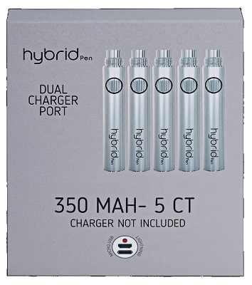 HYBRID PEN 350MAH 5PK -SILVER