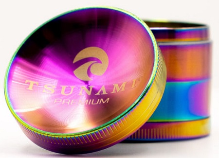TSUNAMI DRY HERB GRINDER (50MM/4 PART) RAINBOW*FOR TOBACCO USE ONLY* **NO RETURNS**
