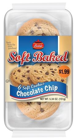 CARLEY'S SOFT BAKED 1.99 CHOCOLATE CHIP 6PC. (12/5.34OZ)(NEW PRE-PRICE $1.99)-