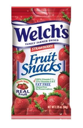 WELCH'S FRUIT SNACKS 2.25OZ STRAWBERRY