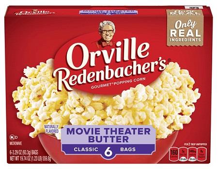 ORVILLE REDENBACHER MOVIE THEATER BUTTER 6CT**AVAILABLE BY SPECIAL ORDER AND EMAIL ONLY, ALLOW 21 DAYS LEADTIME**