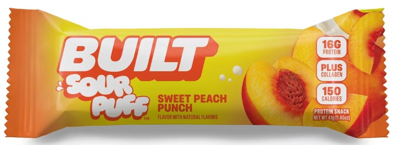 BUILT SOUR PUFFS PROTEIN BAR SWEET PEACH PUNCH(12/1.41OZ)