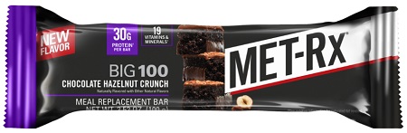 MET-RX BIG 100 CHOCOLATE HAZELNUT CRUNCH 3.52OZ*AVAILABLE 1/6/2026*