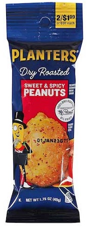 PLANTERS PEANUTS SWEET & SPICY TUBE 2/$1.09(1.75OZ)