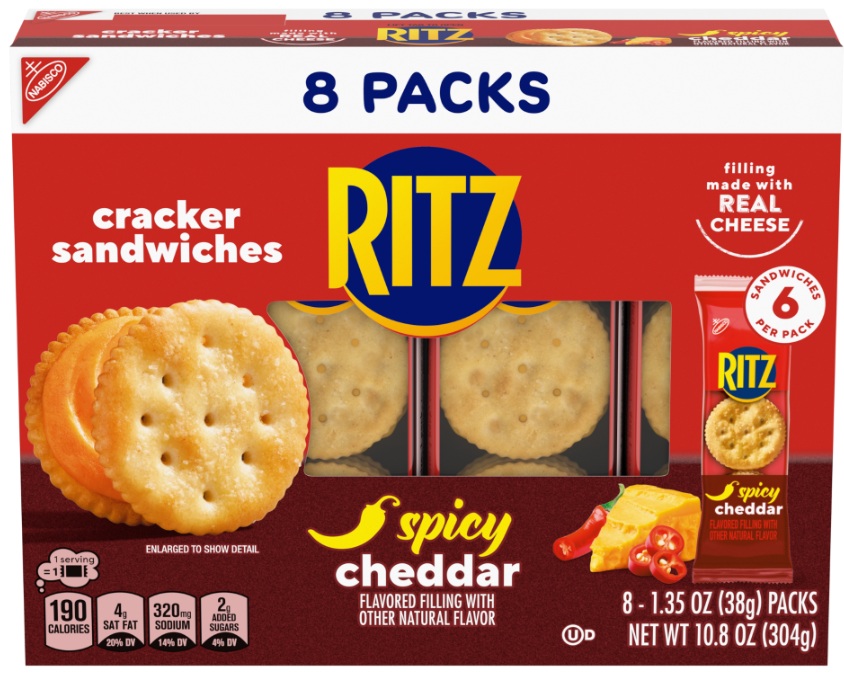 NABISCO RITZ SANDWICH SPICY CHEDDAR 1.38OZ**AVAILABLE - 10/2026**