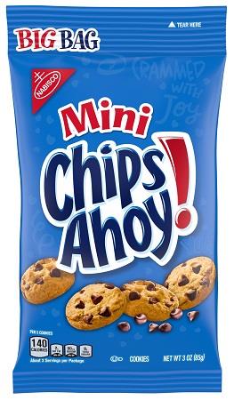 NABISCO BIG BAG CHIPS AHOY MINI 3OZ**MANUFACTURER GUARANTEED SHELF LIFE IS 45 DAYS**
