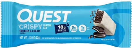 QUEST BAR CRISPY COOKIES & CREAM 12/1.83oz*$3.00 OFF PER BOX*