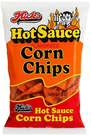 NICK'S HOT SAUCE CORN CHIPS 4OZ