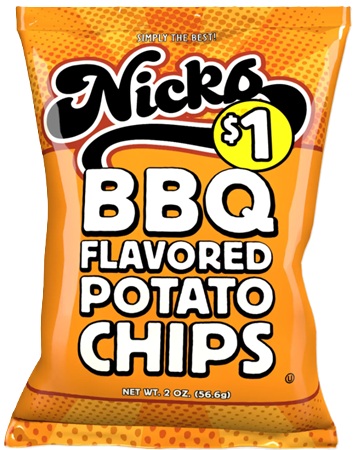 NICK'S POTATO CHIPS $1 BBQ