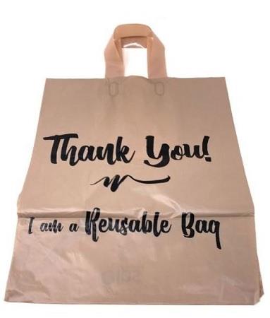 PLASTIC BAG REUSABLE W/HANDLES(12x6.75x14--2MIL)
