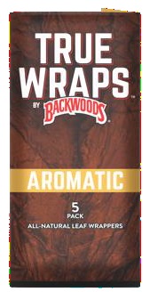 BACKWOODS TRUE WRAPS 5PK AROMATIC LEAF WRAPPERS*BUY 4 SAVE $3.75 PER BOX - RETIAL ONLY*