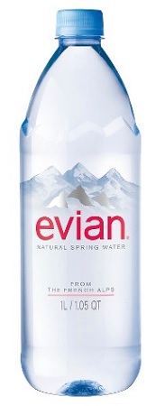 EVIAN BOTTLED WATER 1 LITER/33.81OZ