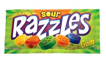 RAZZLES SOUR CANDY/GUM 1.4OZ