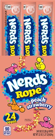 NERDS ROPE PEACH STRAWBERRY .92OZ**AVAILABLE 11/2026**