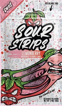 SOUR STRIPS PEG BAG LEMONBERRY 3.4oz