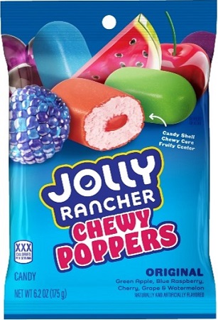 JOLLY RANCHER CHEWY POPPERS ORIG. 6.2OZ PEG BAG