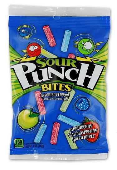 SOUR PUNCH BITES ASSORTED PEG BAG 5OZ