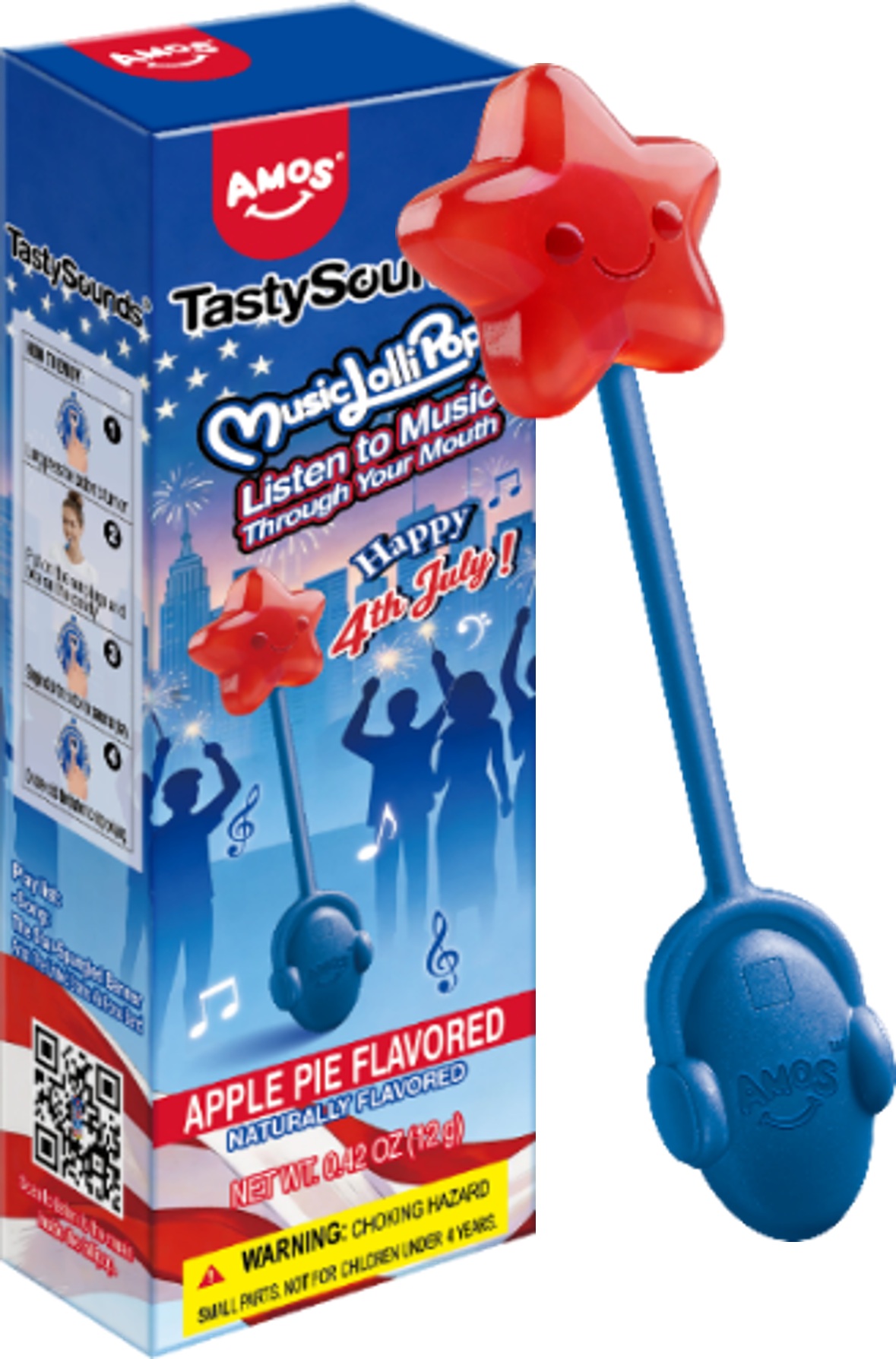 AMOS TASTYSOUNDS AUDIO LOLLIPOP - APPLE PIE (SUGAR-FREE)**LIMITED EDITION AVAILABLE - 1/2027**