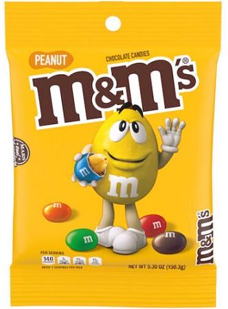 M&M PEG BAG PEANUT 5.3OZ