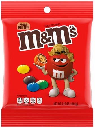 M&M PEG BAG PEANUT BUTTER 5.1OZ