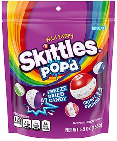 SKITTLES POP'D WILD BERRY FREEZE DRIED POUCH 5.5OZ