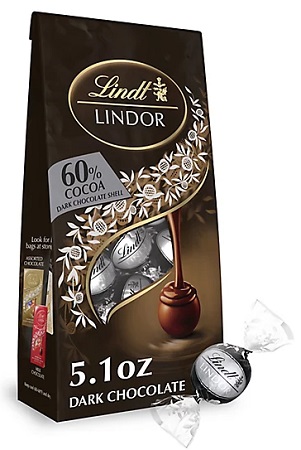 LINDOR 5.1OZ BAG 60% DARK CHOC.       15% OFF PROMO**AVAILABLE BY SPECIAL ORDER AND EMAIL ONLY, ALLOW 21 DAYS LEADTIME**
