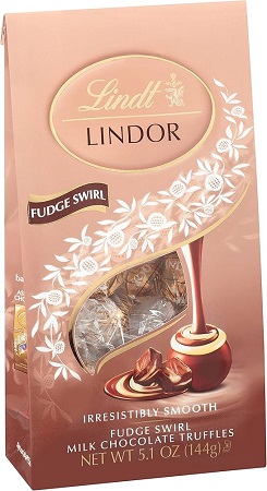 LINDOR 5.1OZ BAG FUDGE SWIRL        15% OFF PROMO**AVAILABLE BY SPECIAL ORDER AND EMAIL ONLY, ALLOW 21 DAYS LEADTIME**