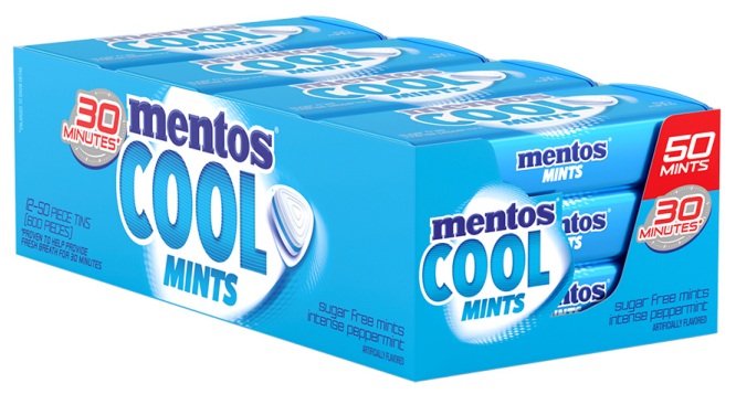 MENTOS COOL MINTS PEPPERMINT (50PC)**AVAILABLE - 11/2026**