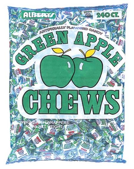 FRUIT CHEWS GREEN APPLE 240CT (0.08OZ)