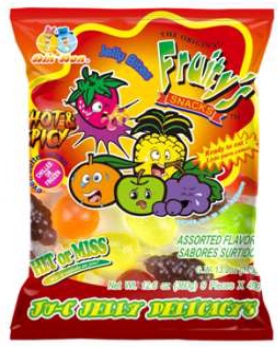 DIN DON FRUITY'S JU-C JELLY BITES HOT & SPICY 30/13OZ (9PC)