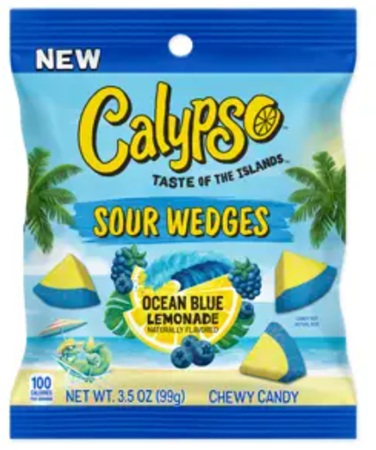 CALYPSO SOUR WEDGES OCEAN BLUE LEMONADE PEG 3.5OZ(MSRP: $1.69)